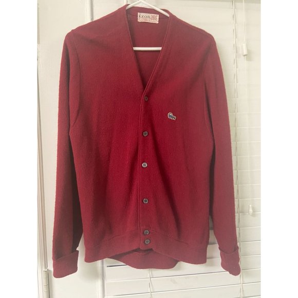 Lacoste Red Men's Cardigan Sweater - Picture 2 of 11
